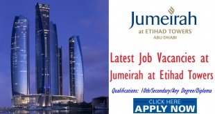 Jumeirah Etihad Towers Job Vacancies