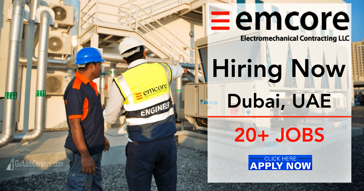 Emcore Electromechanical Contracting LLC Careers & Jobs Dubai 2022
