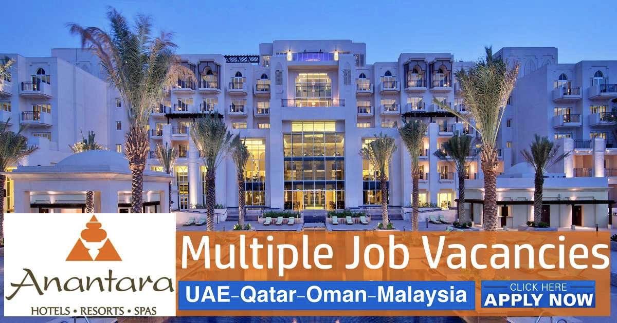 Anantara Jobs UAEQatarOman Anantara Hotel Careers 2024