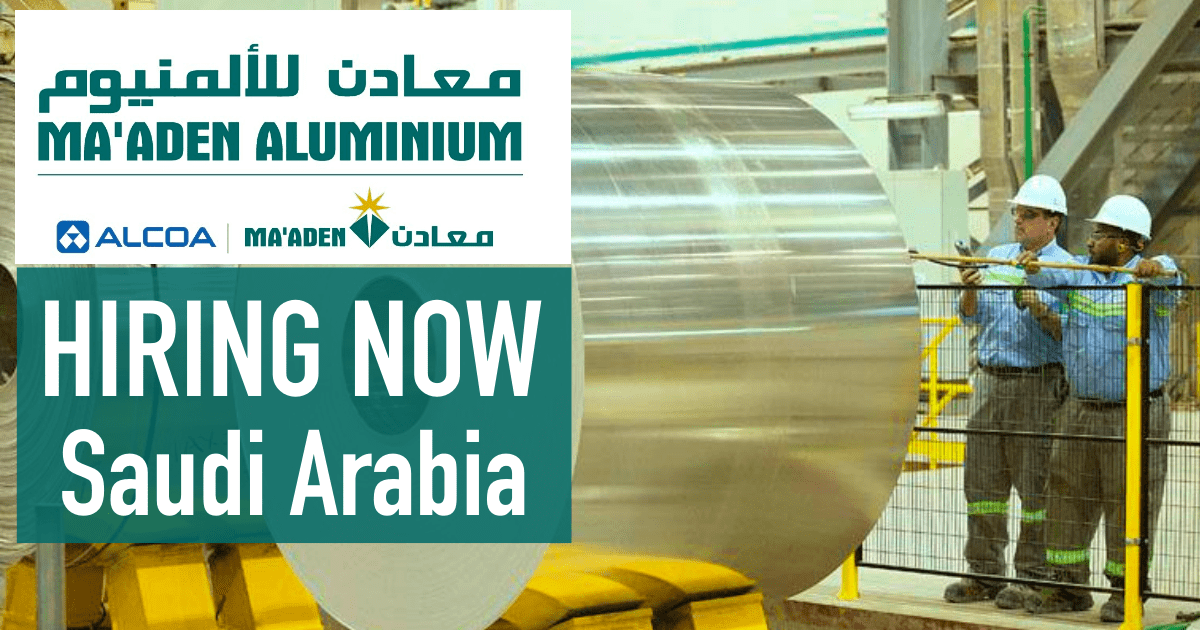 Maaden Aluminium Jobs Saudi Arabia 50 Jobs