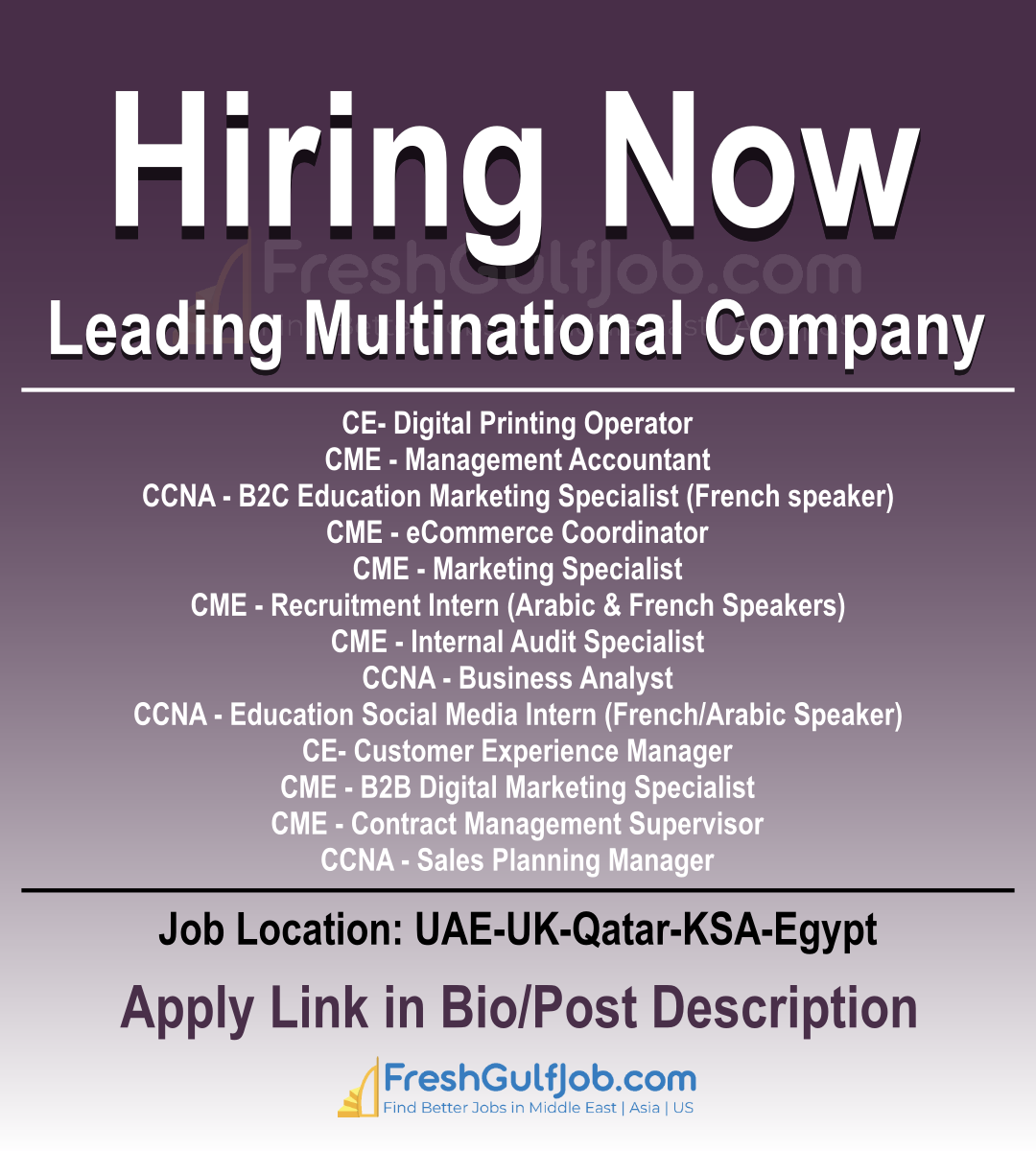 Canon Jobs UAEUKQatarKSAEgypt 2023