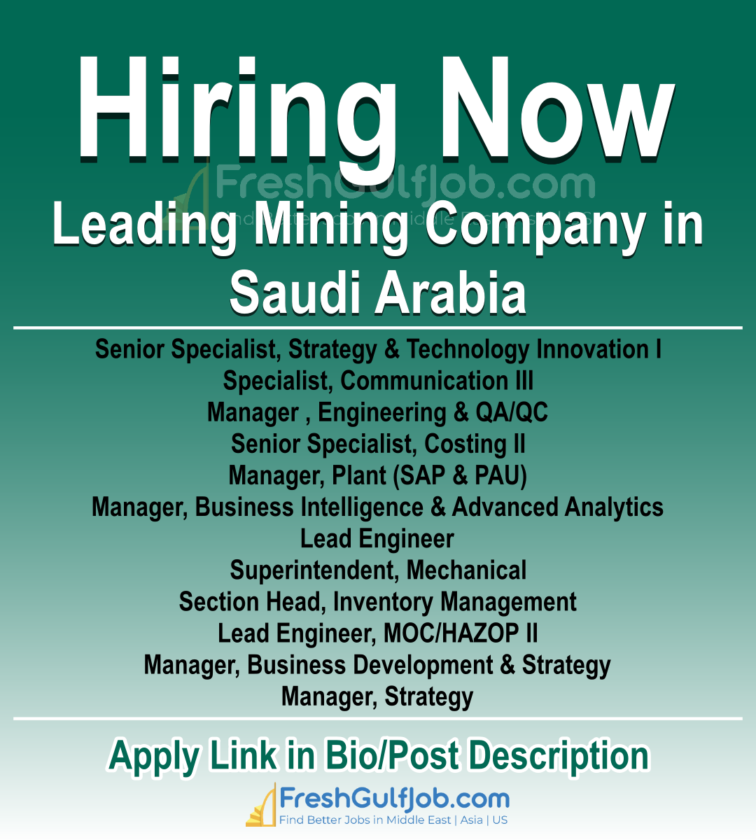 Maaden Job Vacancies Saudi Arabian Mining Company Careers 50 Jobs