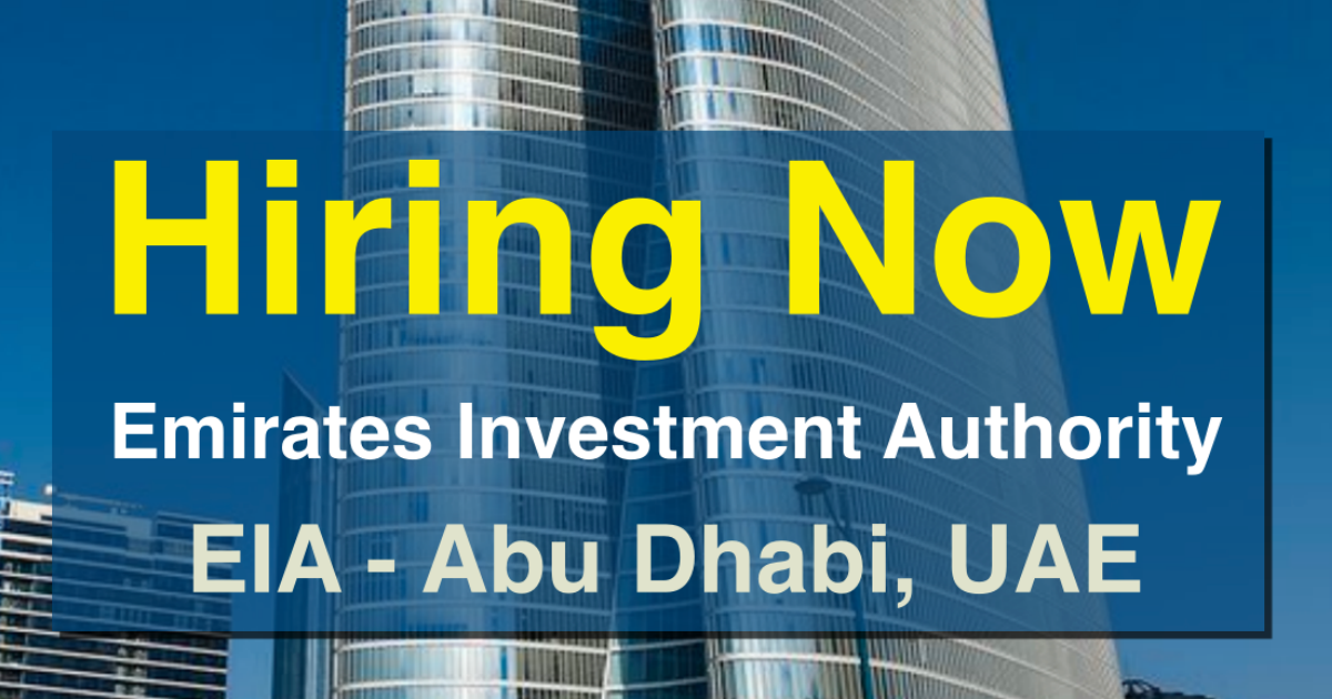 Emirates Investment Authority Jobs Abu Dhabi UAE 2024