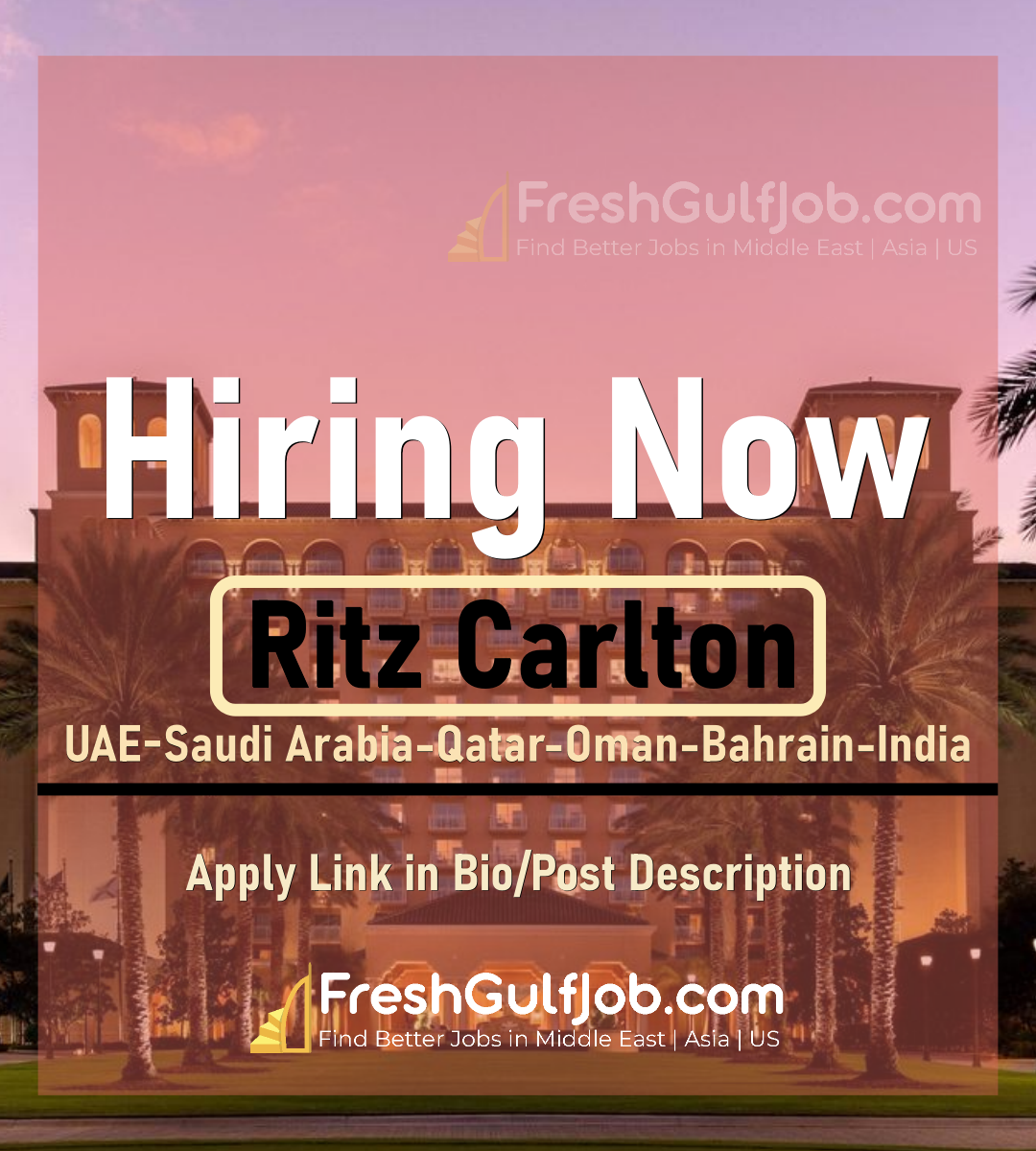 The RitzCarlton Careers UAEQatarKSABahrainOman 2024