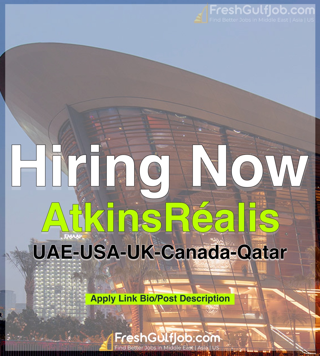 AtkinsRéalis Jobs UAEUSAUKCanadaQatarKSA 2024